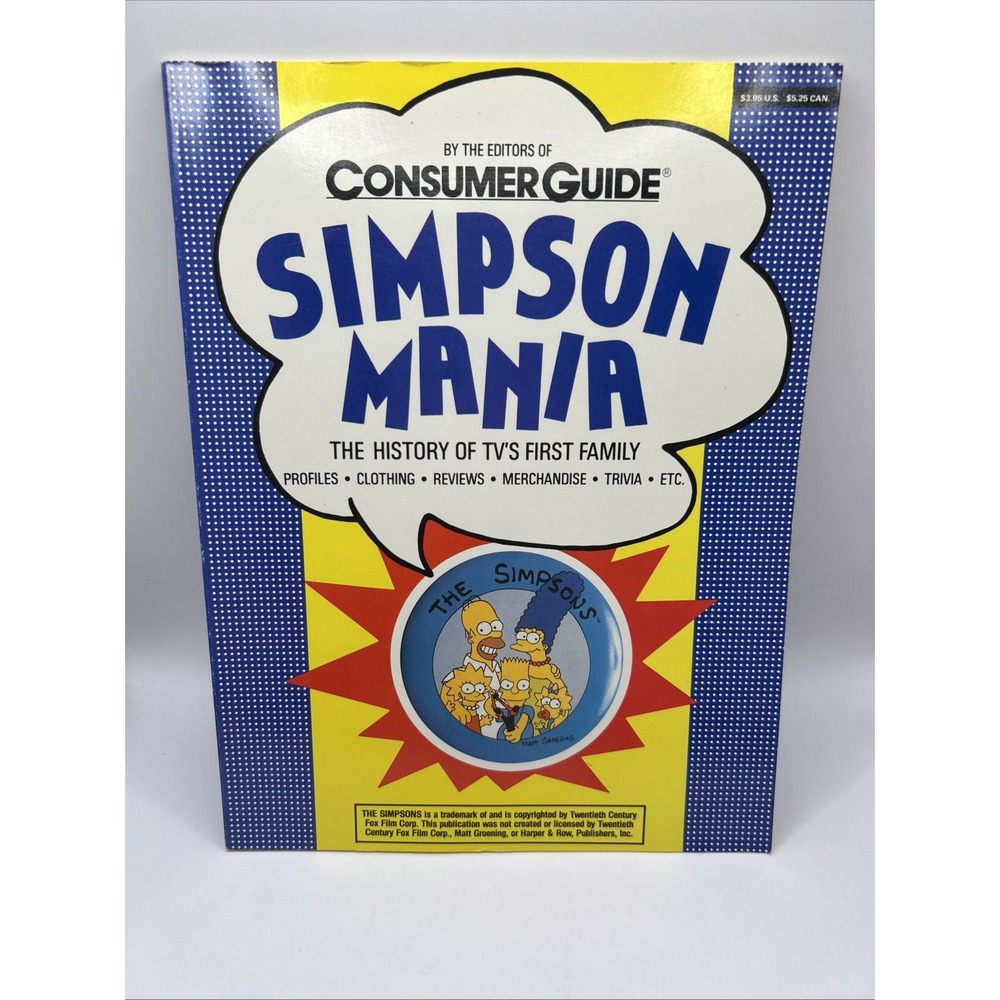 Vintage The Simpsons Consumer Guide Simpson Mania Catalog Book Guide History